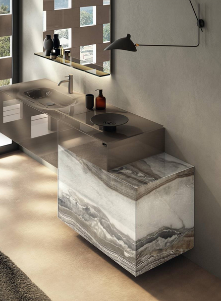 lavabo sospeso Lago texture marmo